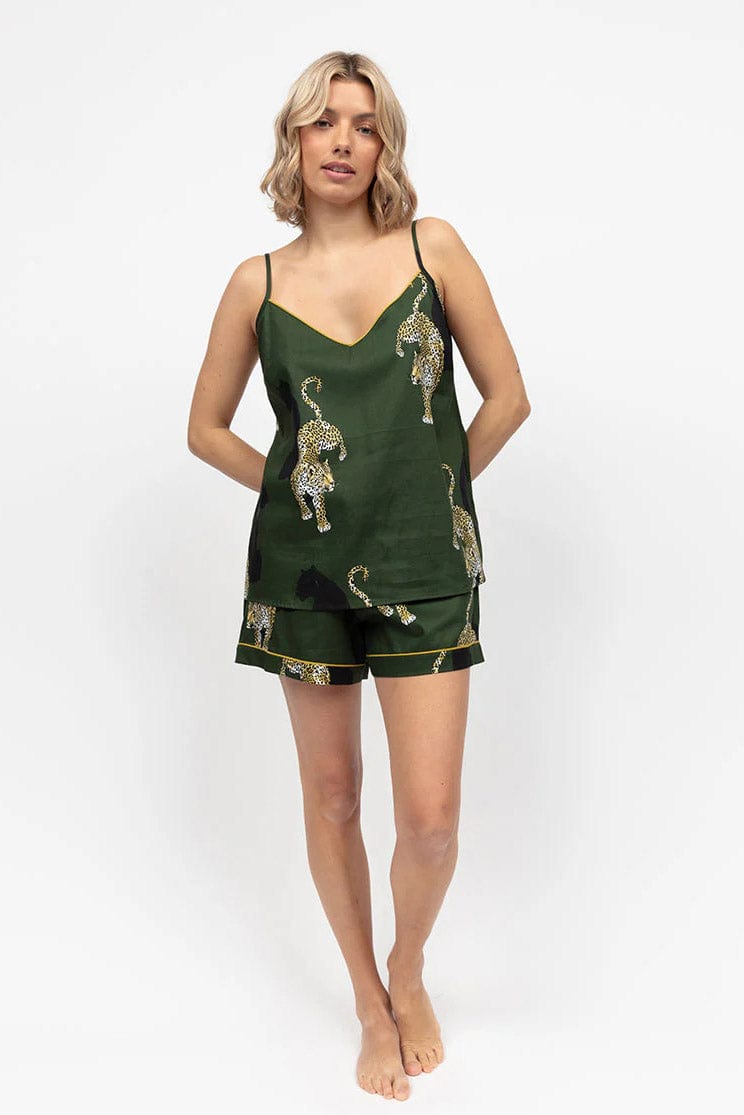 Cyberjammies Olive Leopard Print Shorts - Olive