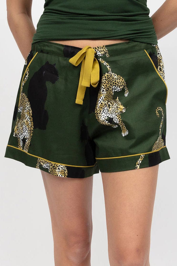 Cyberjammies Olive Leopard Print Shorts - Olive