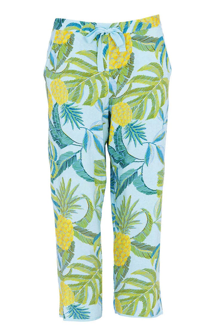 Cyberjammies Paige Pineapple Jersey Cropped Pyjama Set - Blue