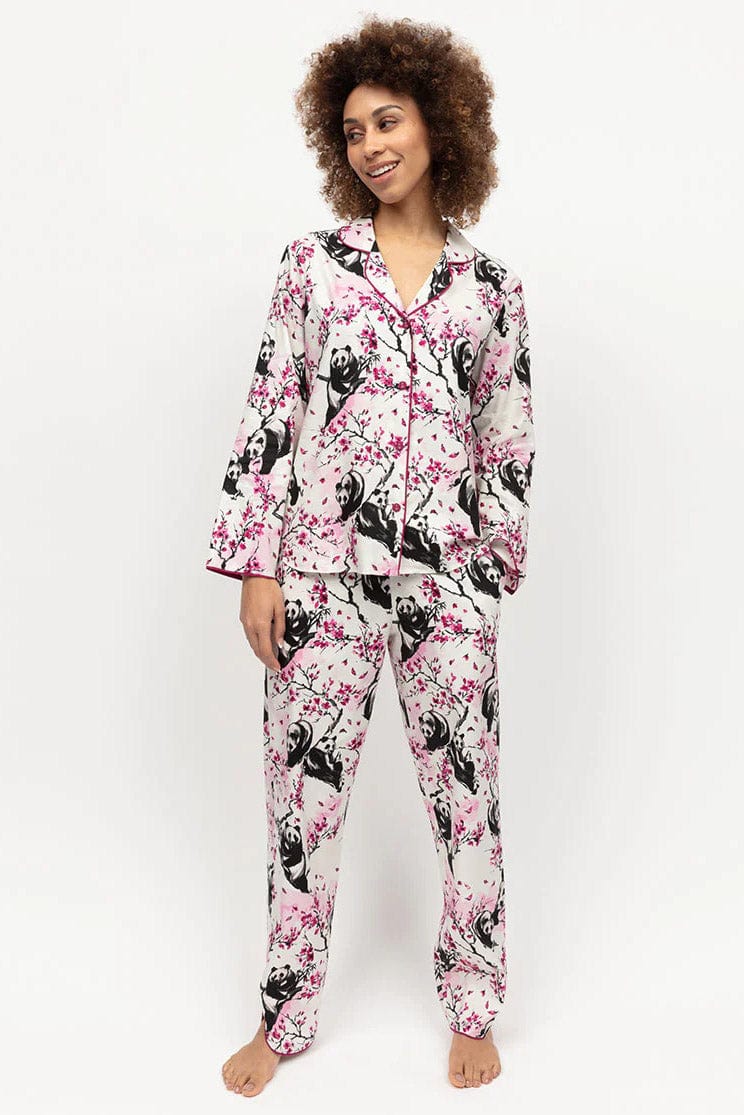 Cyberjammies Penelope Panda Print Pyjama Trousers - White