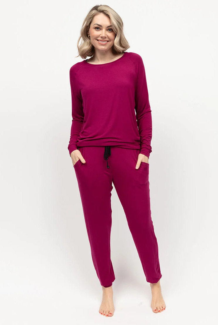Cyberjammies Penelope Slouch Jersey Pyjama Top - Berry