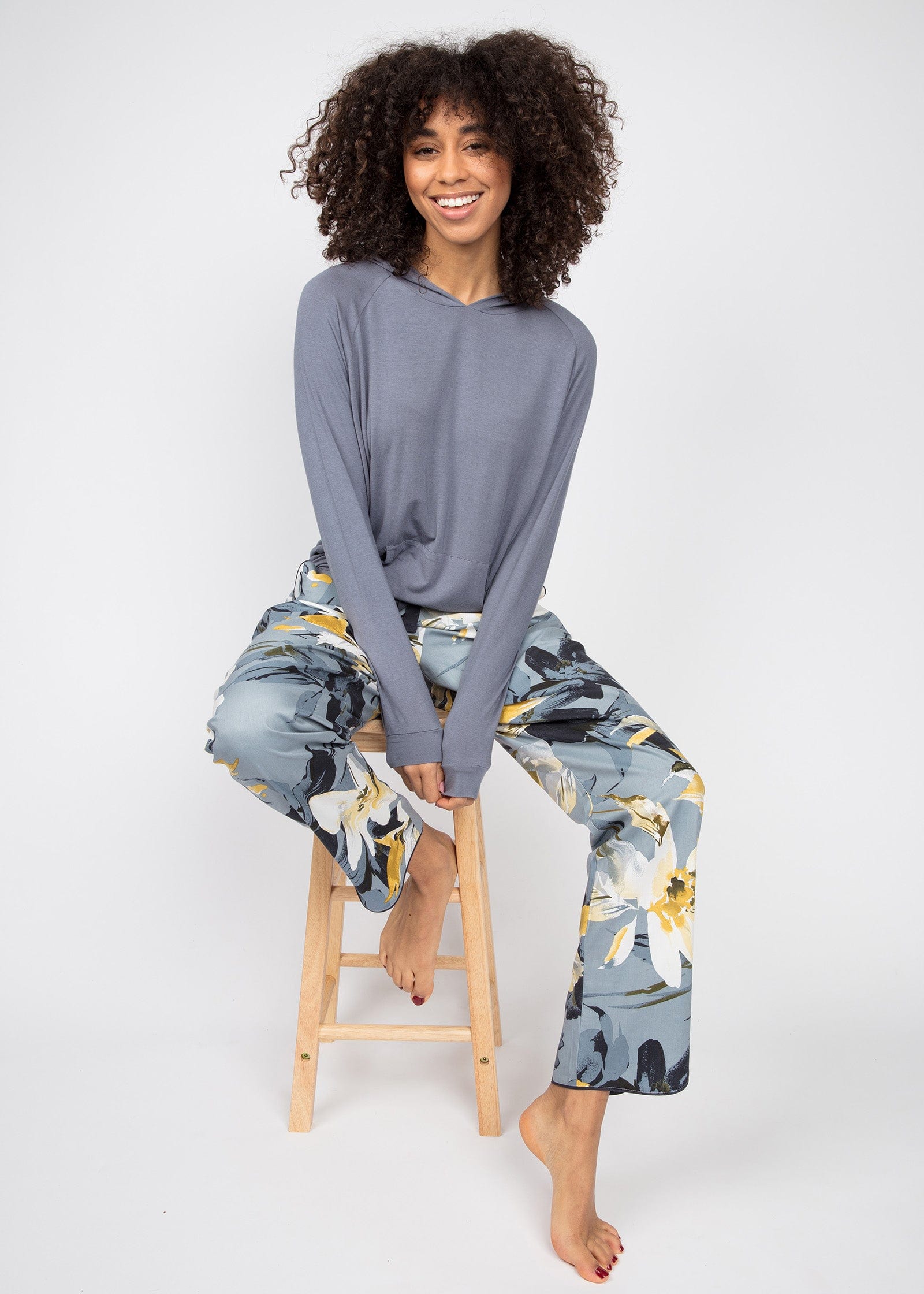 Cyberjammies Rachel Plain Jersey Lightweight Hoodie - Grey