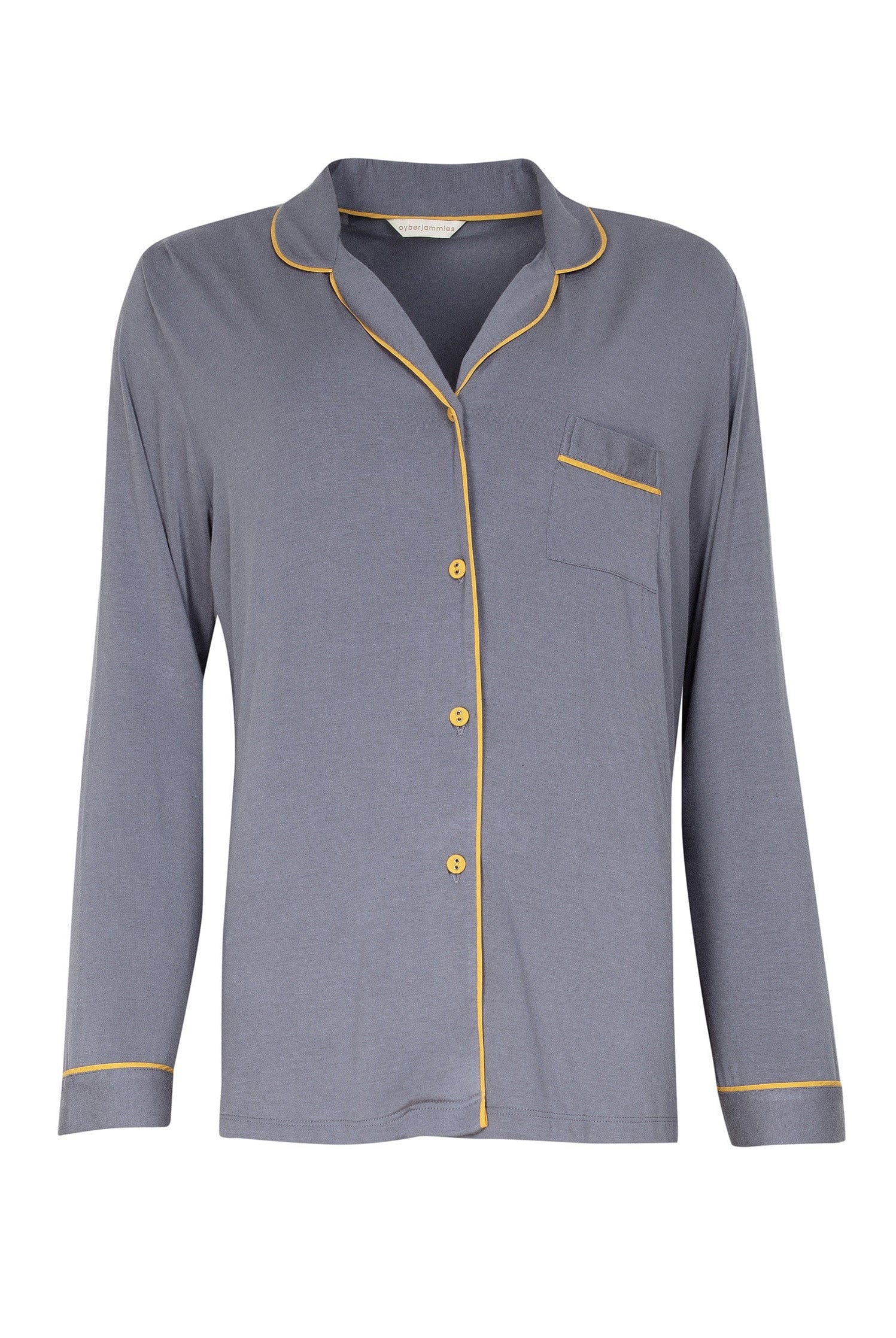 Cyberjammies Rachel Revere Collar Pyjama Top - Grey