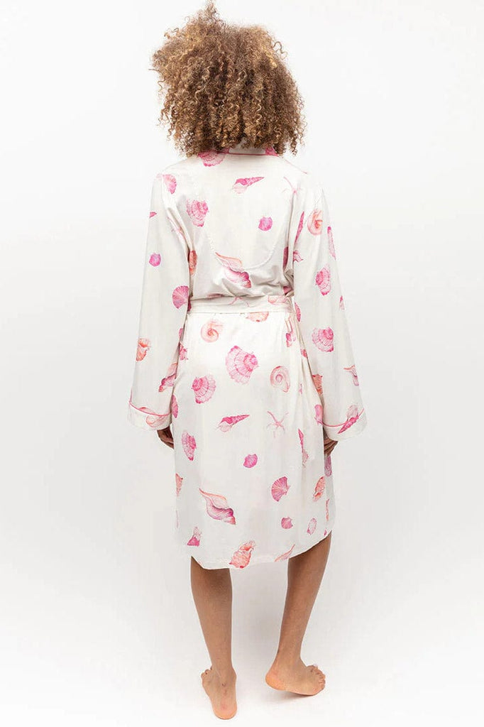 Cyberjammies Shelly Shell Print Dressing Gown - Cream/Pink