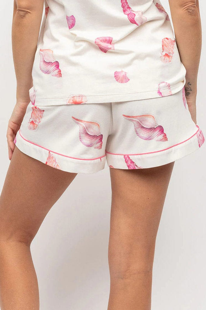 Cyberjammies Shelly Shell Print Pyjama Shorts - Cream/Pink
