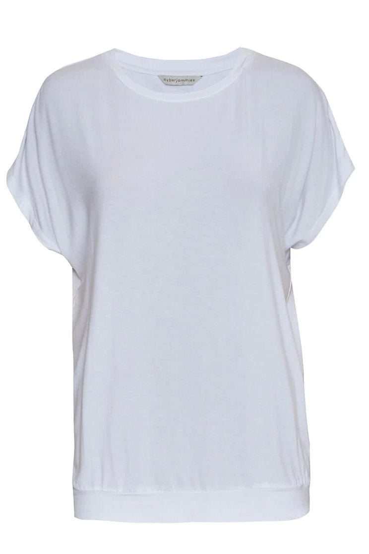 Cyberjammies Valentina Plain Slouch Jersey Pyjama Top - White