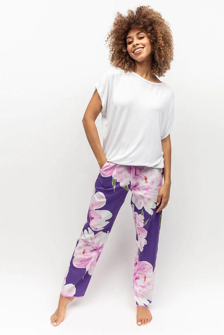 Cyberjammies Valentina Plain Slouch Jersey Pyjama Top - White