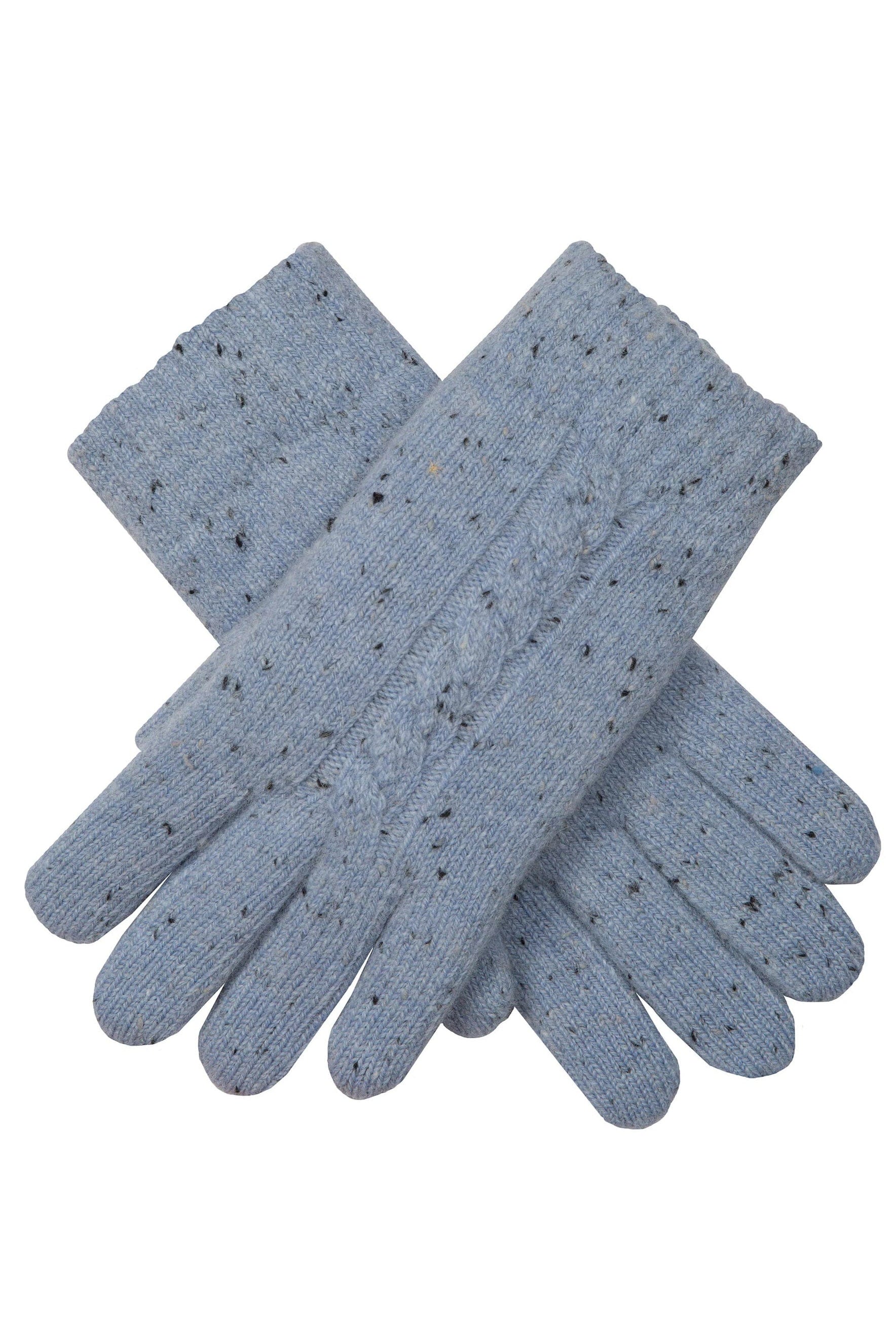 Dents Cable Knit Marl Gloves - Cornflower 6-3278_CORNFLOWER_OS