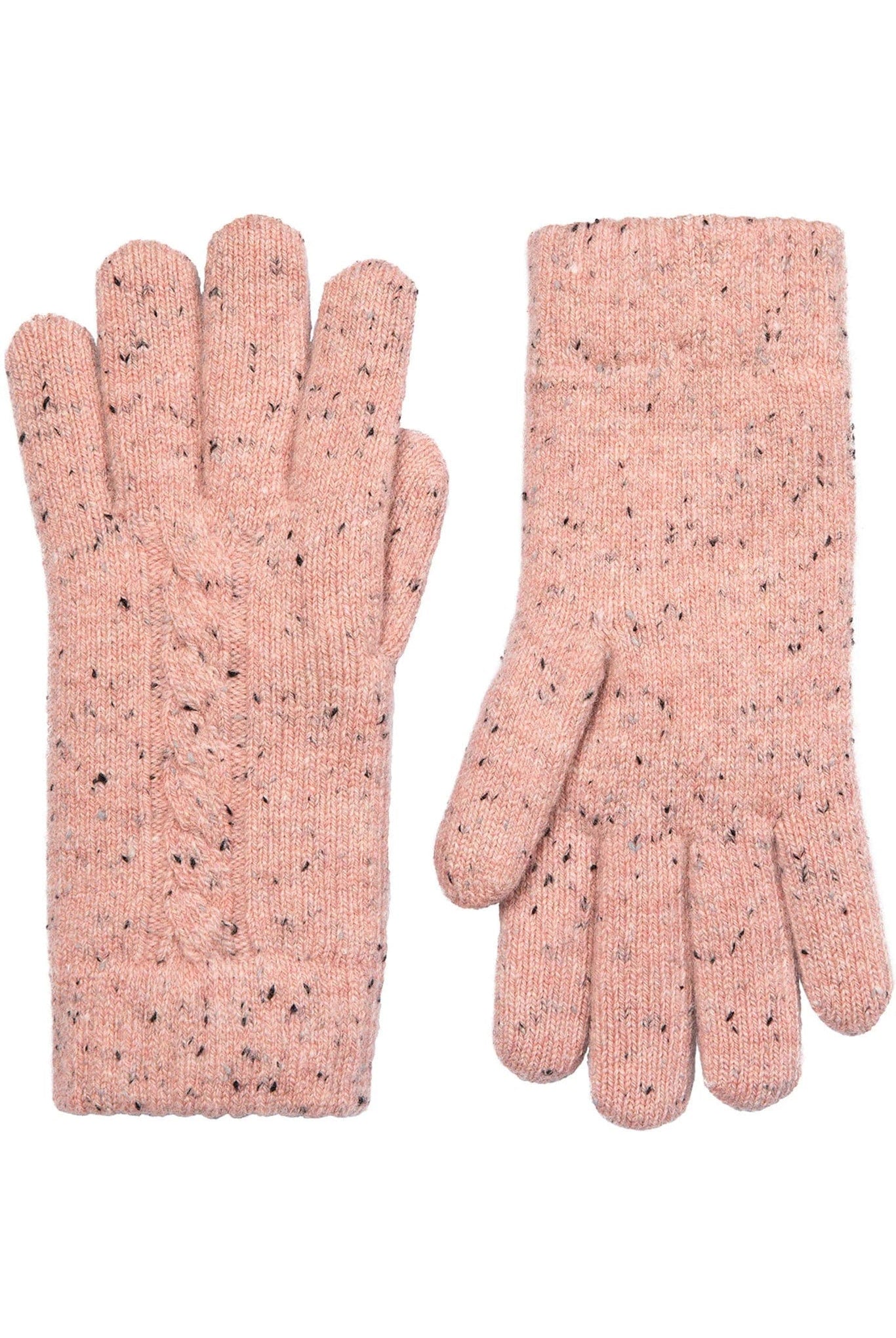Dents Cable Knit Marl Gloves - Powder Pink 6-3278_POWDERPINK_OS