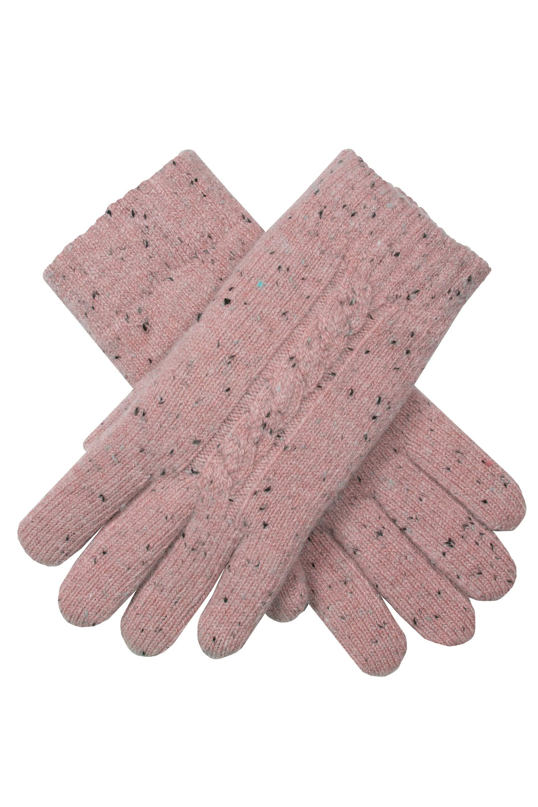 Dents Cable Knit Marl Gloves - Powder Pink 6-3278_POWDERPINK_OS