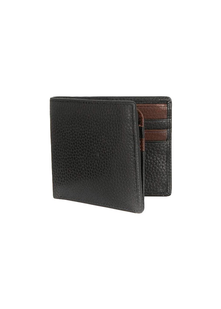 Dents Derwent Pebble Grain Leather Billfold RFID Wallet - Black/Brown 23-5543_BLACKBROWN_OS