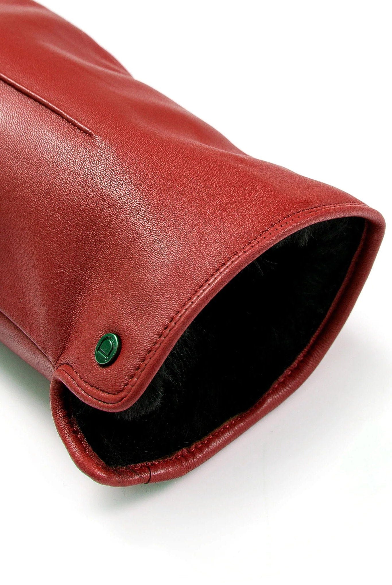 Dents Faux Fur-Lined Touchscreen Leather Gloves - Berry