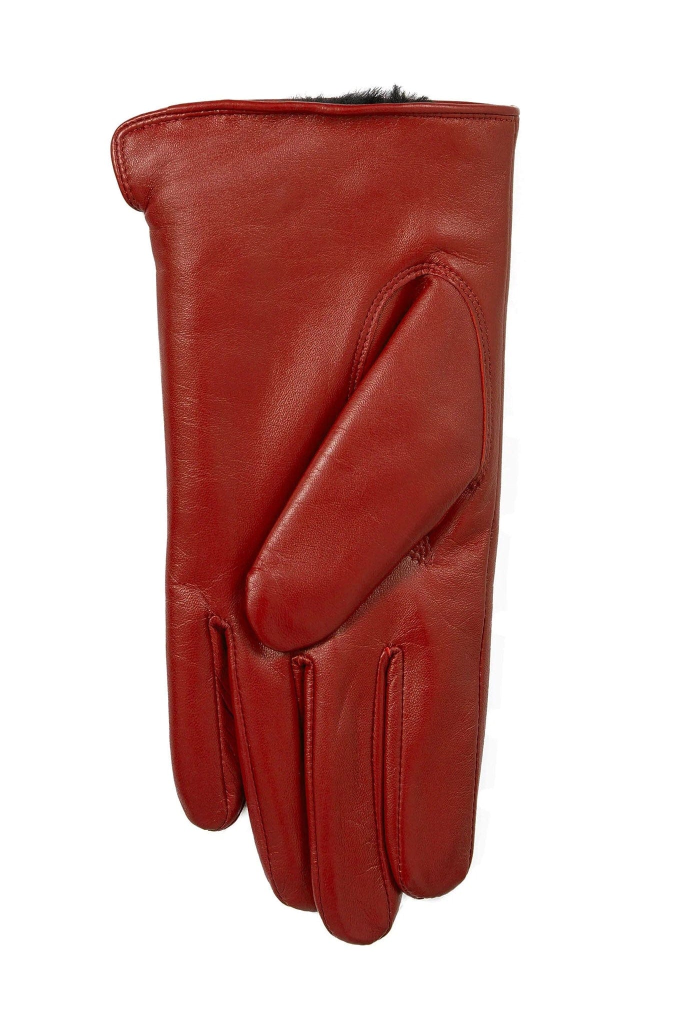 Dents Faux Fur-Lined Touchscreen Leather Gloves - Berry