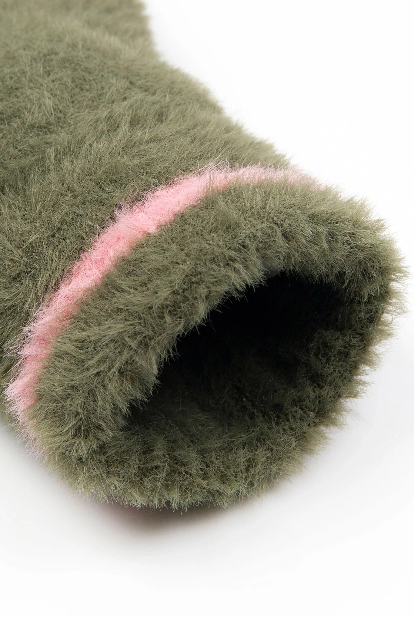 Dents Feather Yarn Supersoft Gloves - Olive/Pink 6-3293_OLIVE/PINK_OS