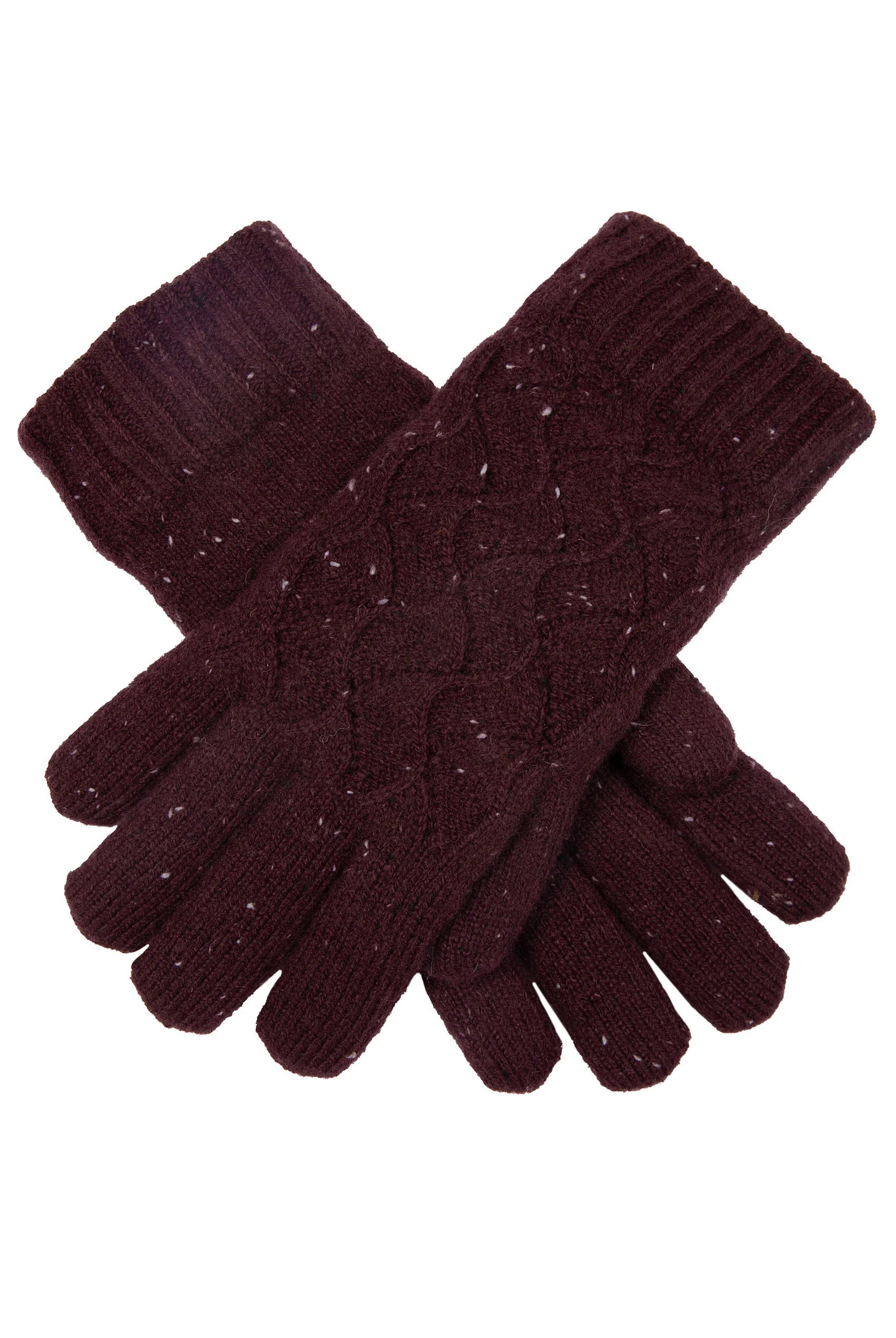 Dents Lace Knit Marl Gloves - Burgundy 6-3231_BURGINDY_OS