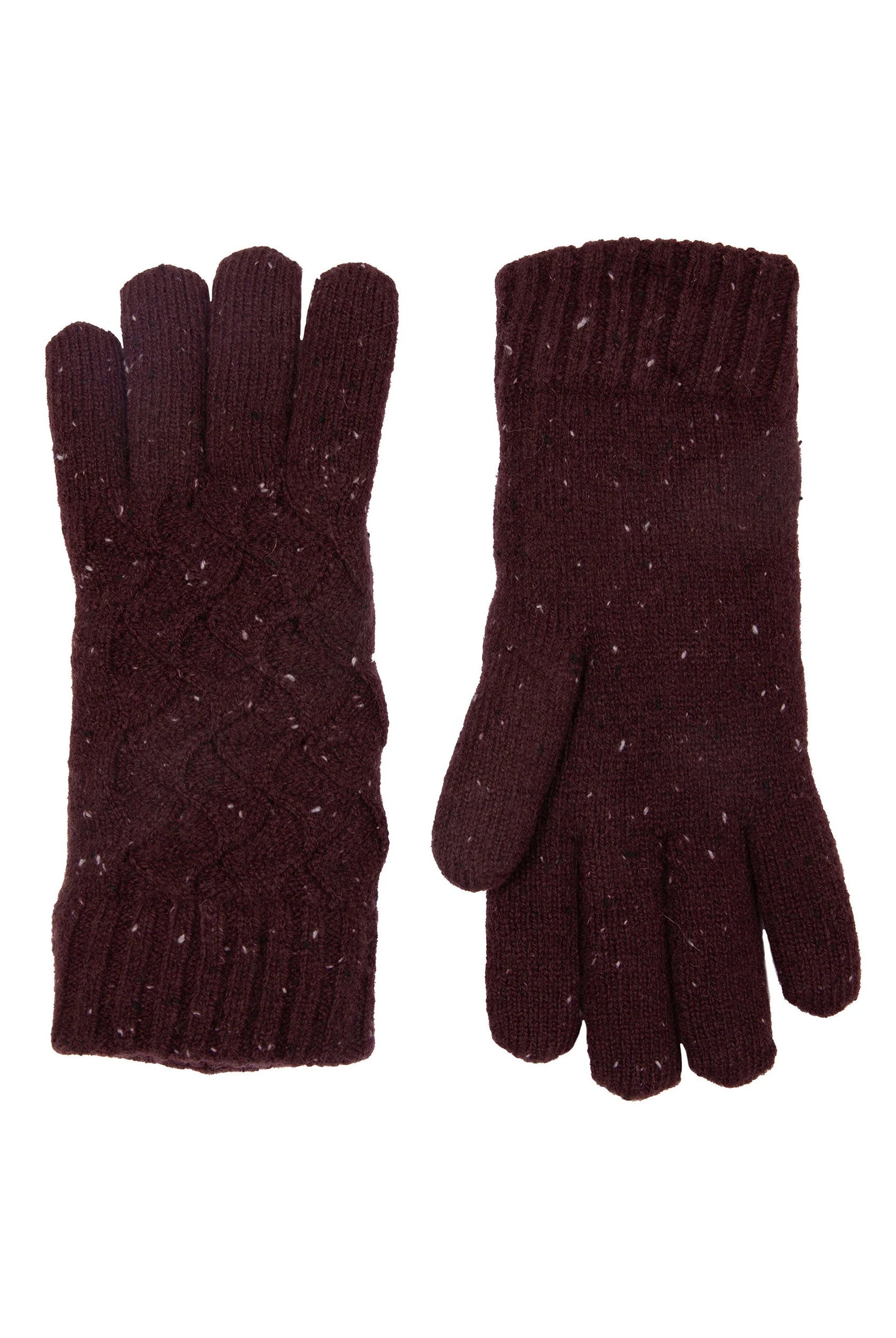 Dents Lace Knit Marl Gloves - Burgundy 6-3231_BURGINDY_OS