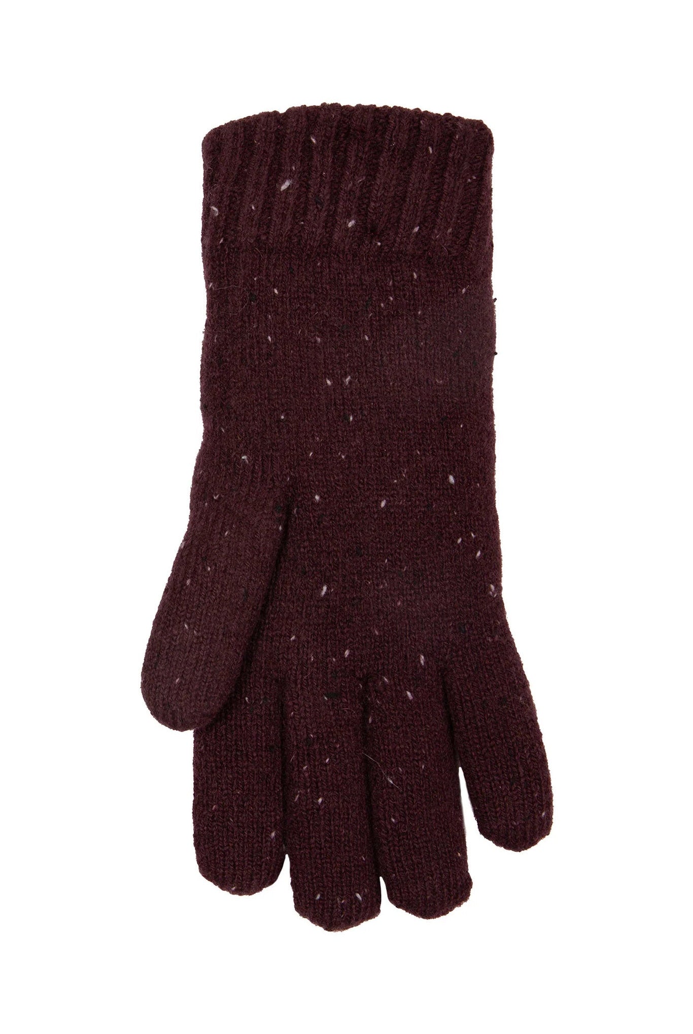 Dents Lace Knit Marl Gloves - Burgundy 6-3231_BURGINDY_OS