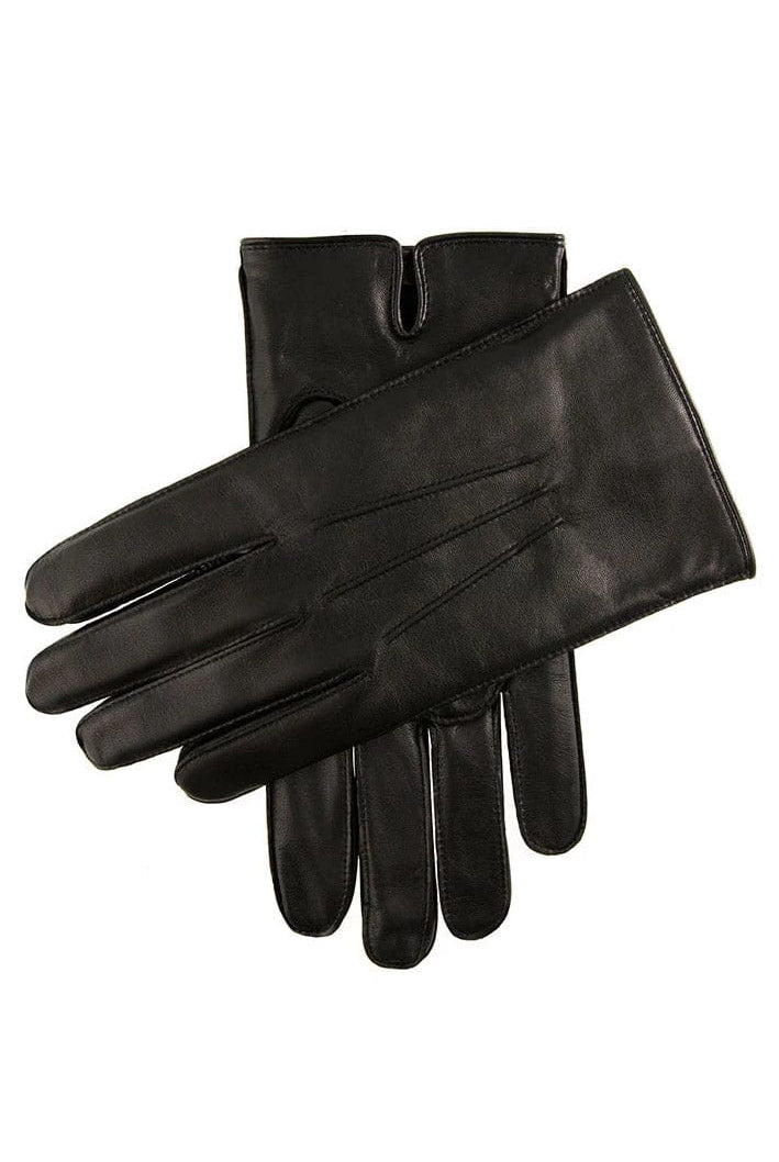 Dents Mens Hastings Leather Fleece Lined Gloves - Black