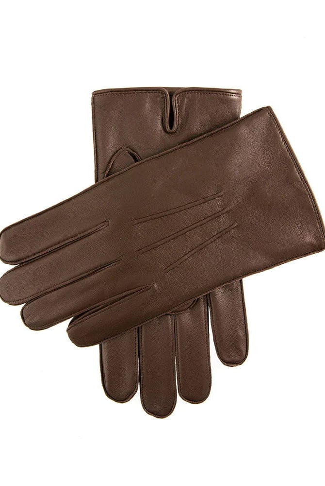 Dents Mens Hastings Leather Fleece Lined Gloves - Brown