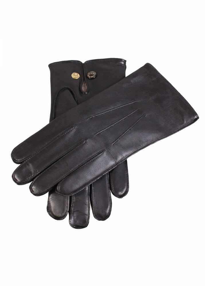 Dents Mens Mendip Wool Lined Hairsheep Leather Gloves - Black