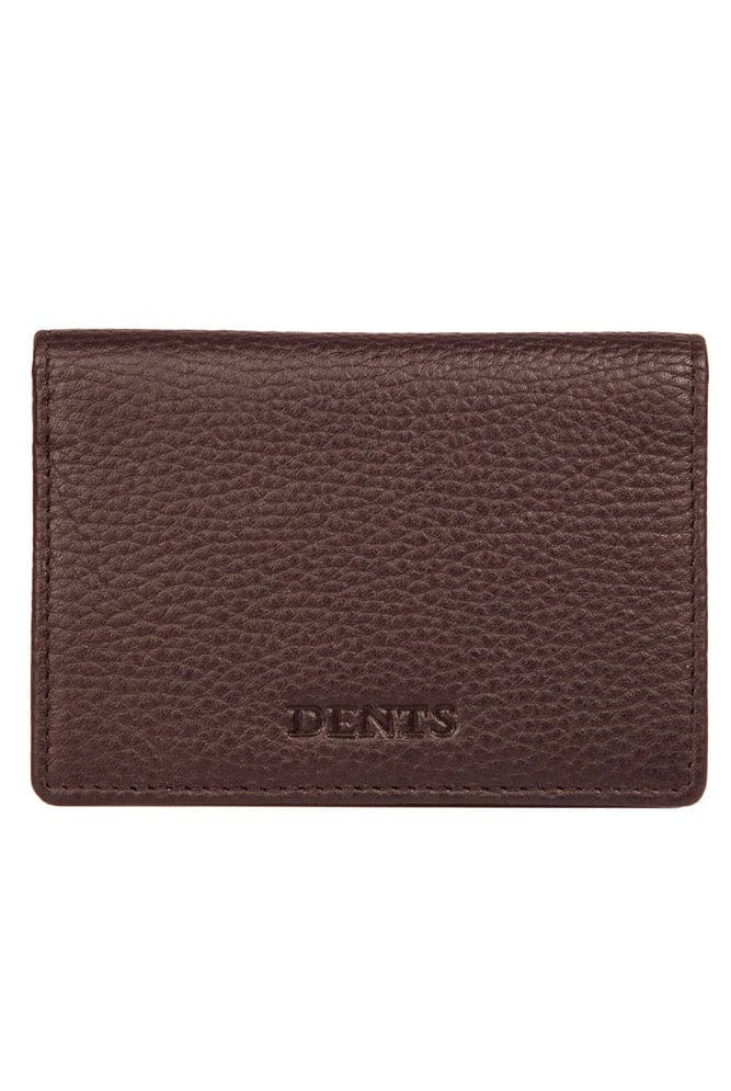 Dents Mens Pebble Grain Leather Card RFID Holder - Chocolate 23-5500_CHOC_OS