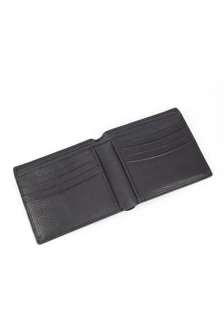 Dents Mens Pebble Grain Leather Slim RFID Billfold Wallet - Black 23-5501_BLACK_OS