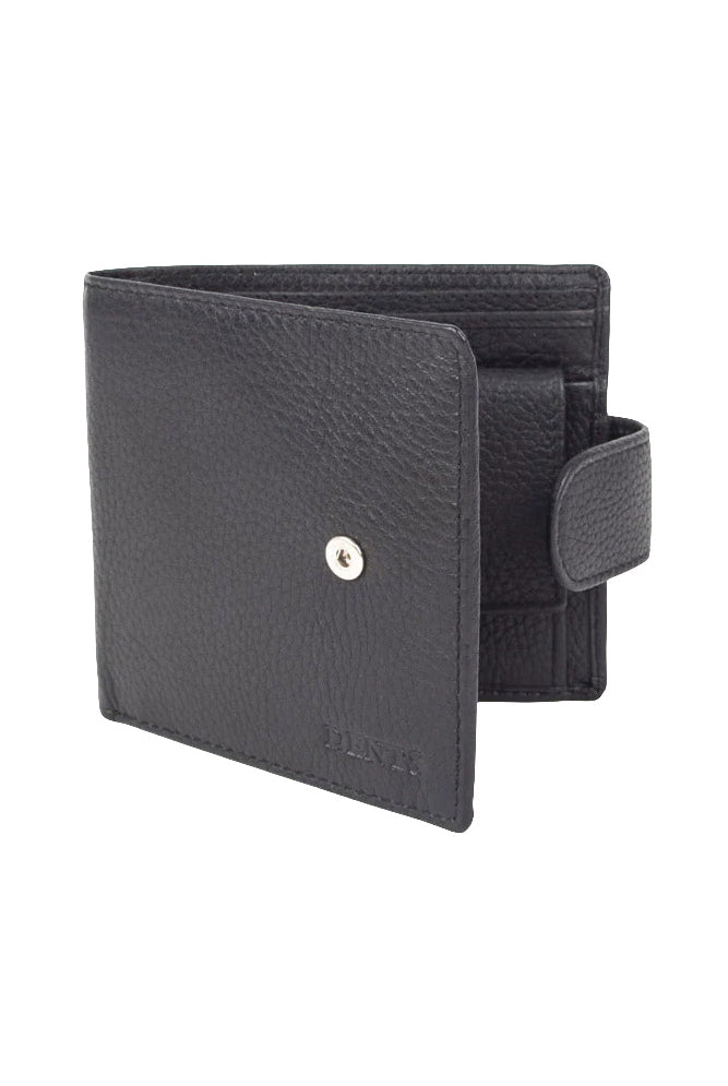 Dents Mens Pebble Grain Leather Stud Closure RFID Wallet - Black 23-5502_BLACK_OS
