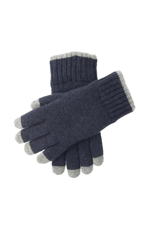 Dents Mens Touchscreen Knitted Gloves - Navy/Slate 5-4582_NAVYSLATE_OS