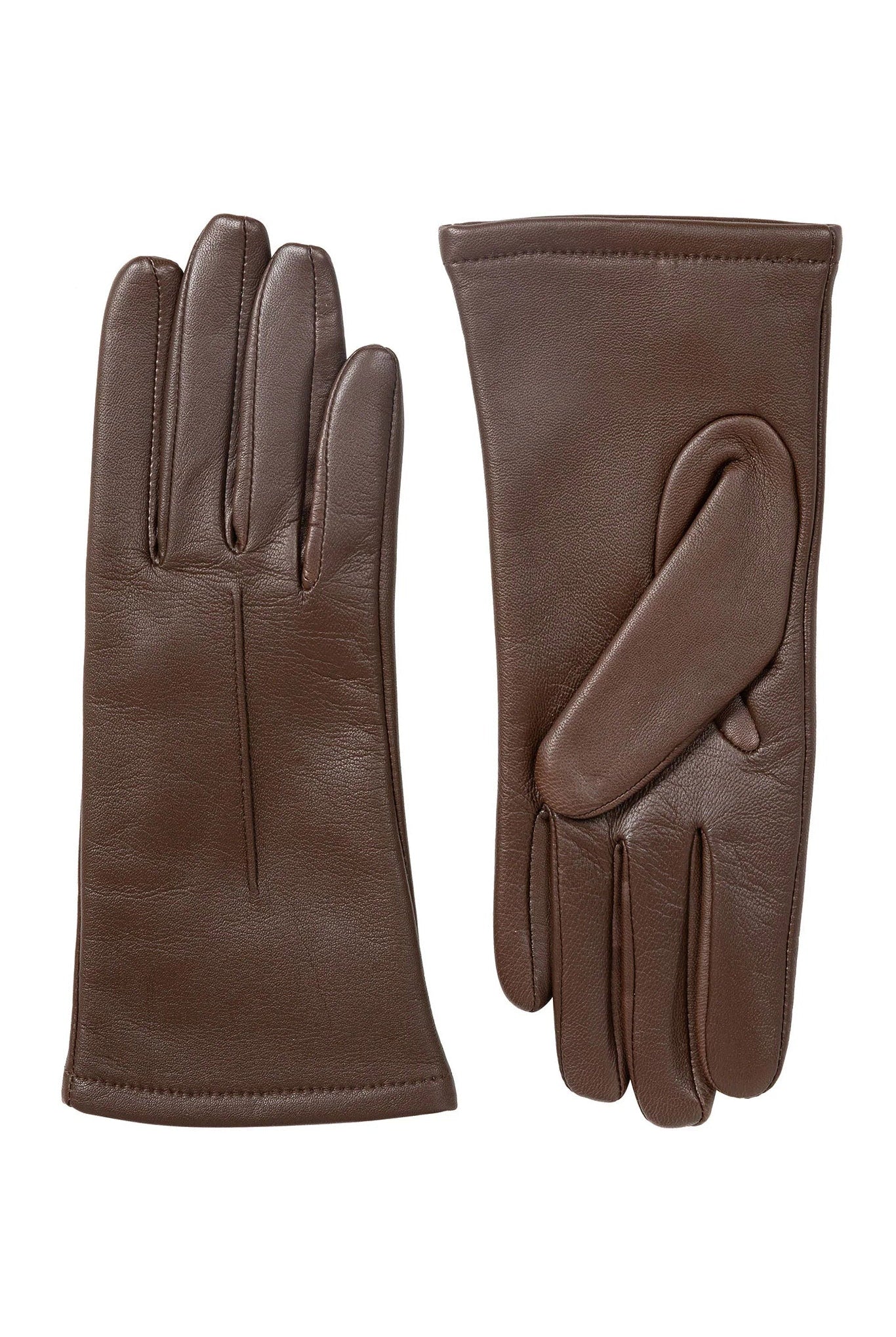 Dents Single Point Lined Leather Gloves - Chestnut