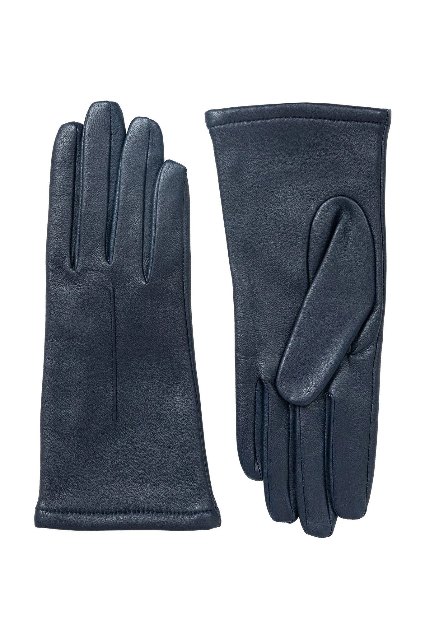 Dents Single Point Lined Leather Gloves - Navy