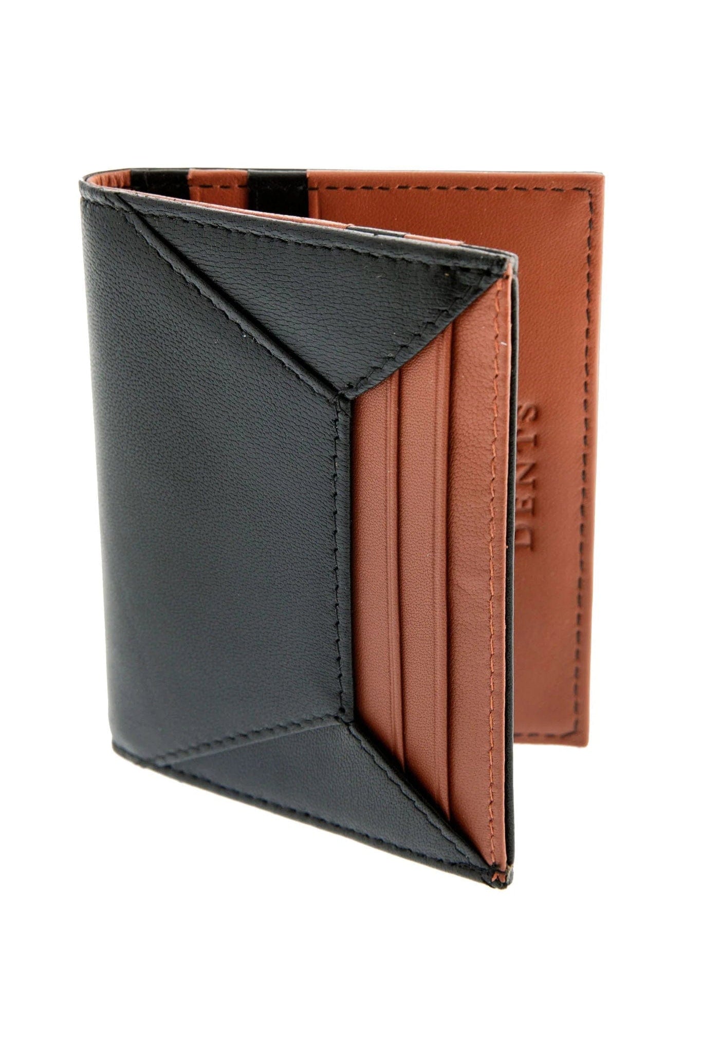 Dents Smooth Leather Card RFID Holder - Black/Highway Tan 23-5540_BLACKTAN_OS