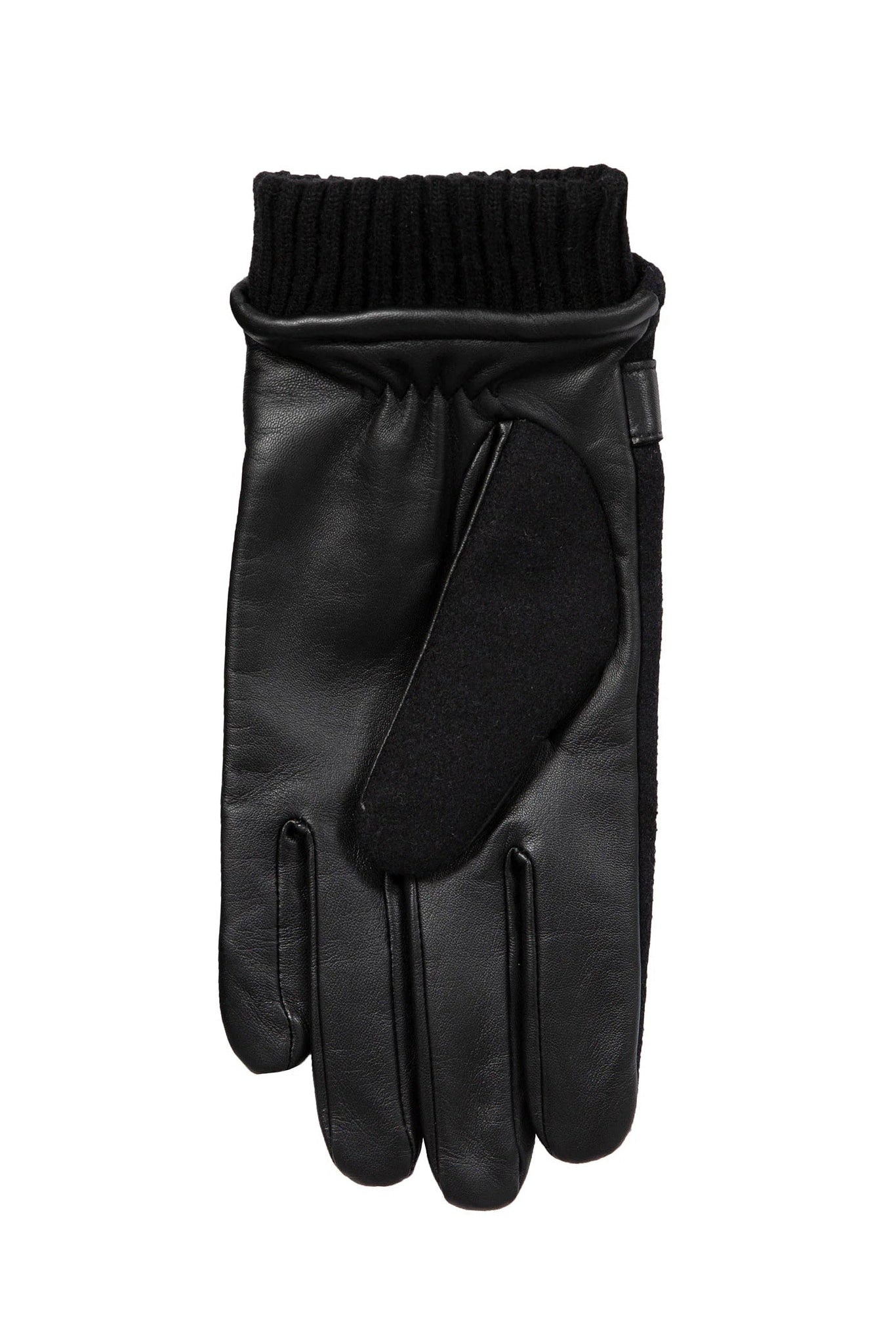 Dents Touchscreen Leather and Flannel Gloves - Black