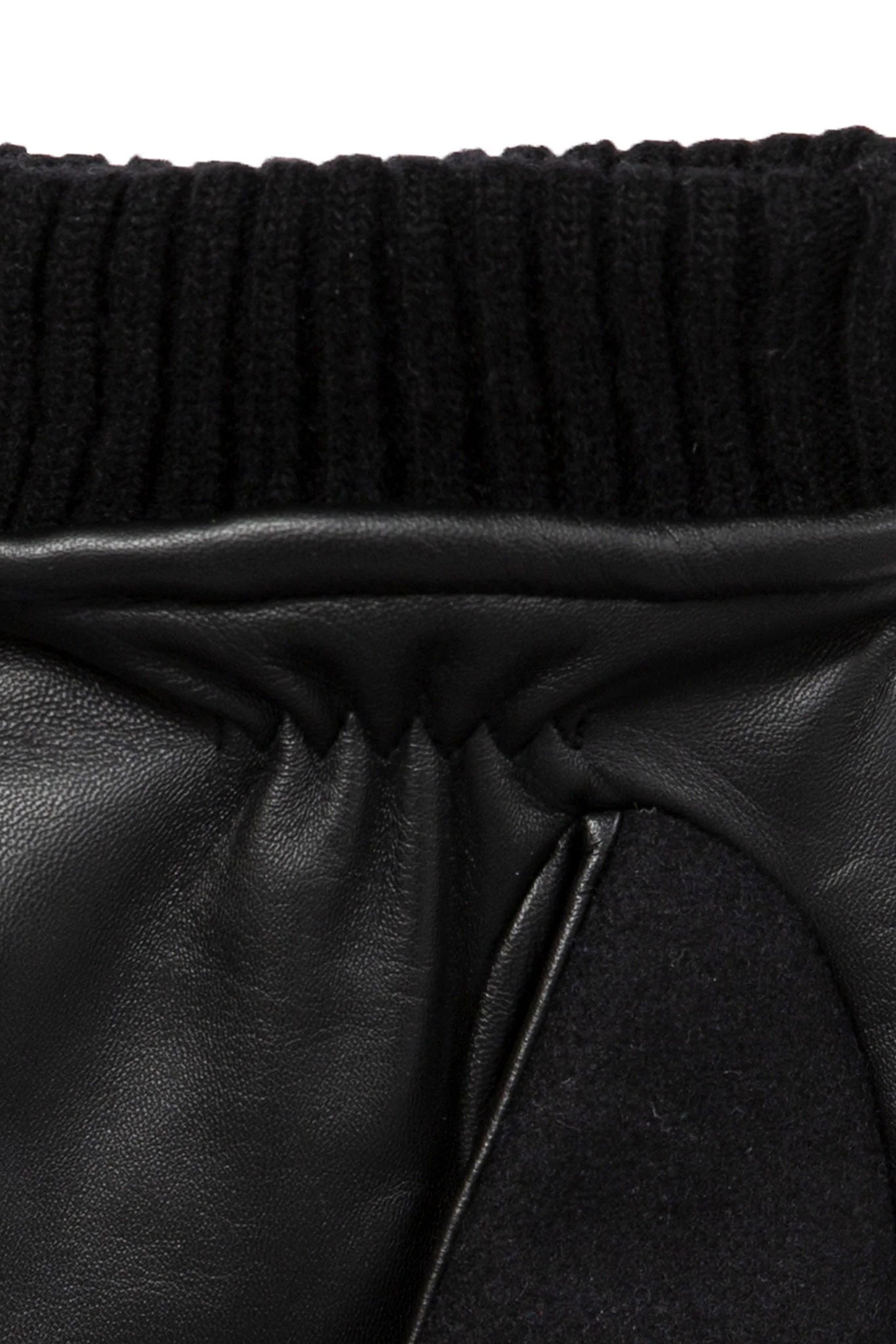 Dents Touchscreen Leather and Flannel Gloves - Black