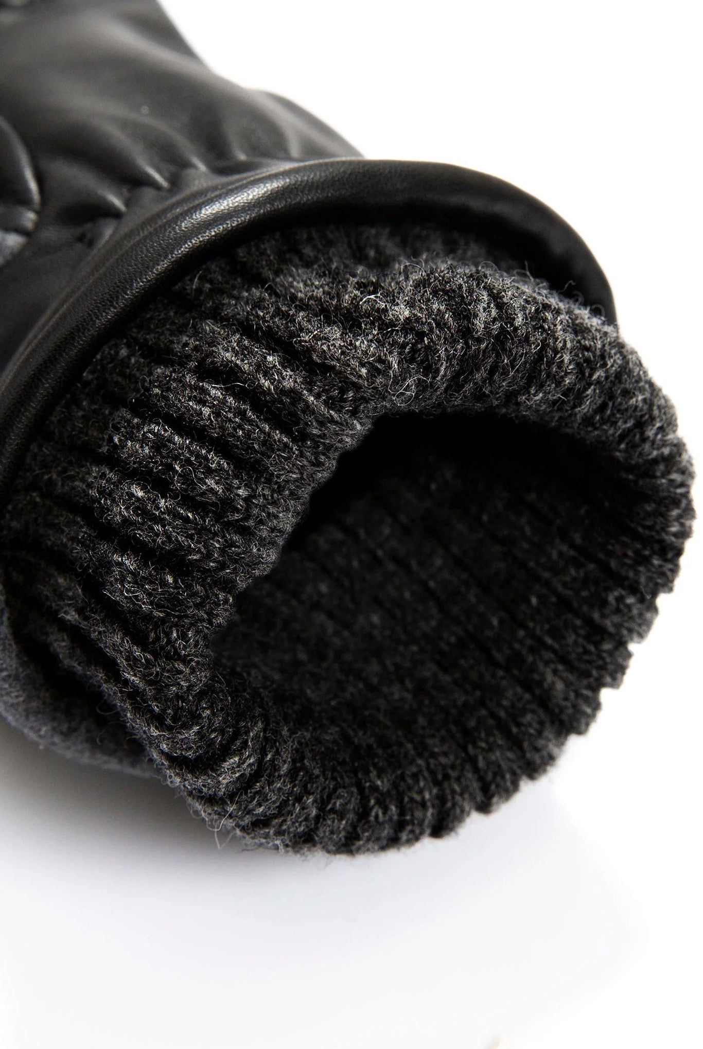 Dents Touchscreen Leather and Flannel Gloves - Charcoal