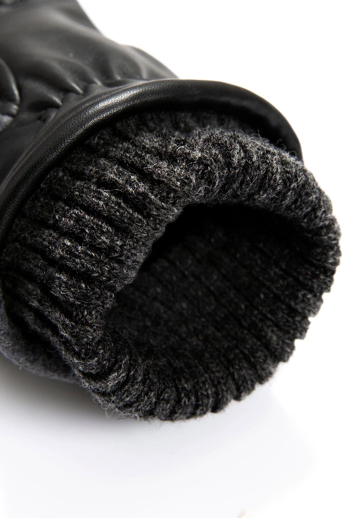 Dents Touchscreen Leather and Flannel Gloves - Charcoal