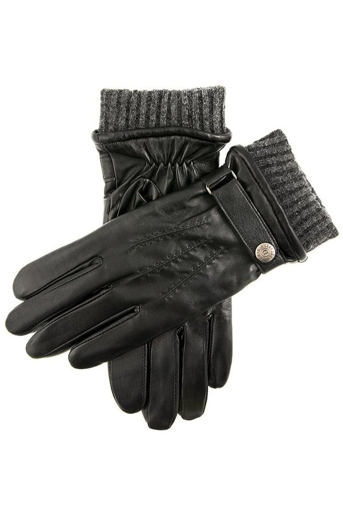 Dents Touchscreen Soft Wool Lined Leather Gloves - Black
