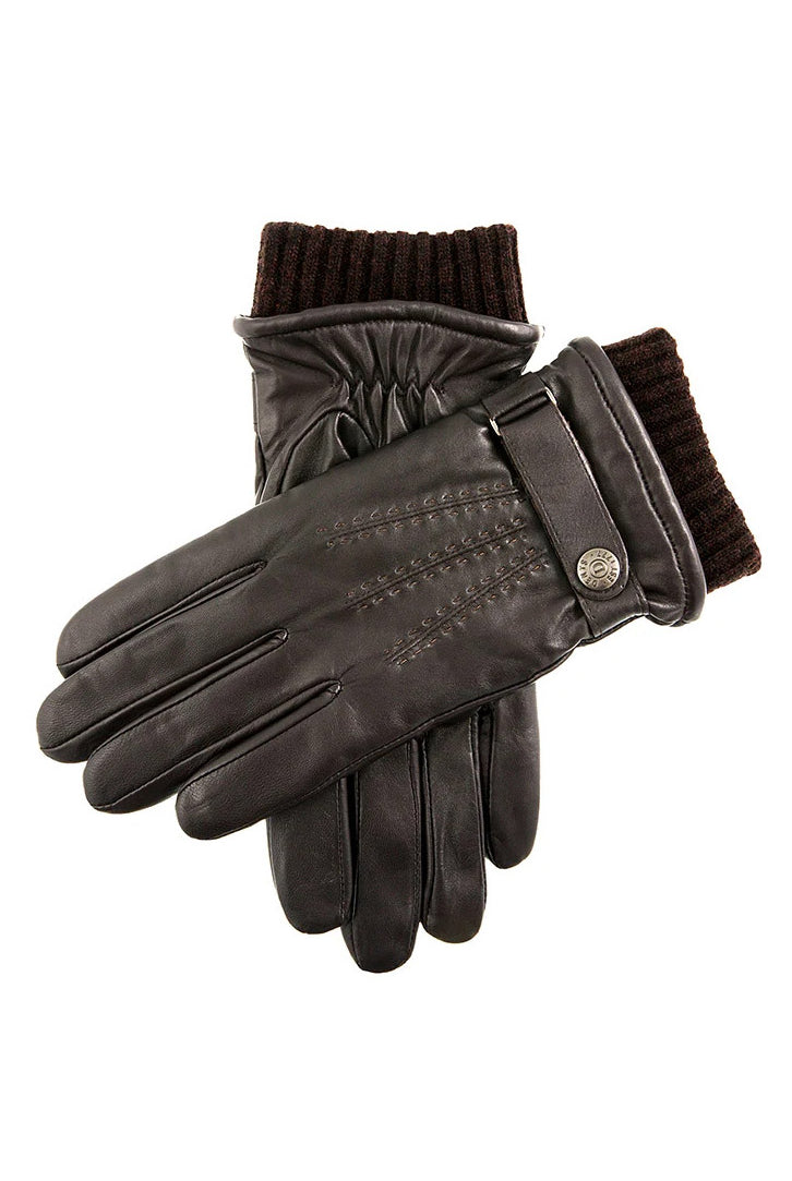 Dents Touchscreen Soft Wool Lined Leather Gloves - Brown