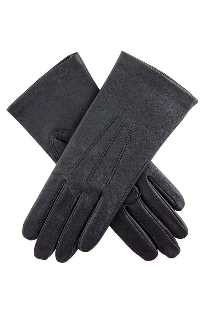 Dents Womens Elizabeth Leather Silk Lined Gloves - Navy