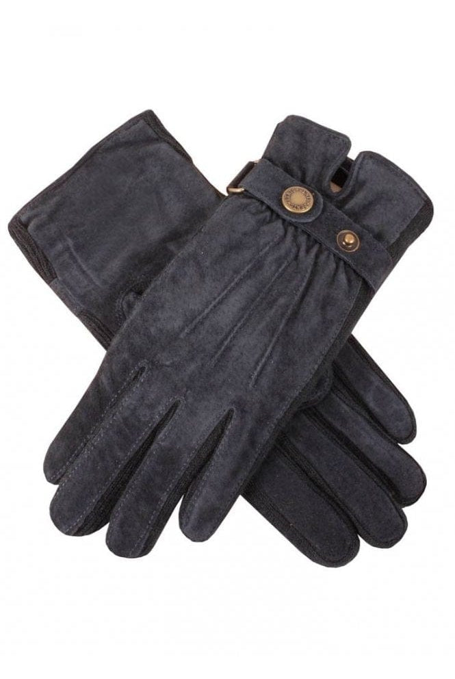Dents Womens Laura Suede Gloves With Strap Detail - Navy
