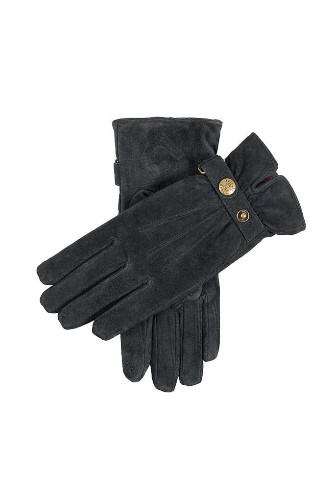 Dents Womens Water Resistant Touchscreen Fleece Lined Suede Gloves - Black
