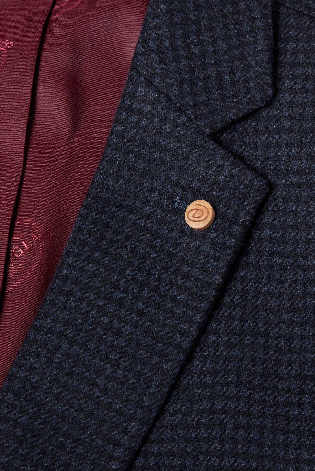 Douglas & Grahame Almeria Micro Check Wool Blend Jacket - Navy