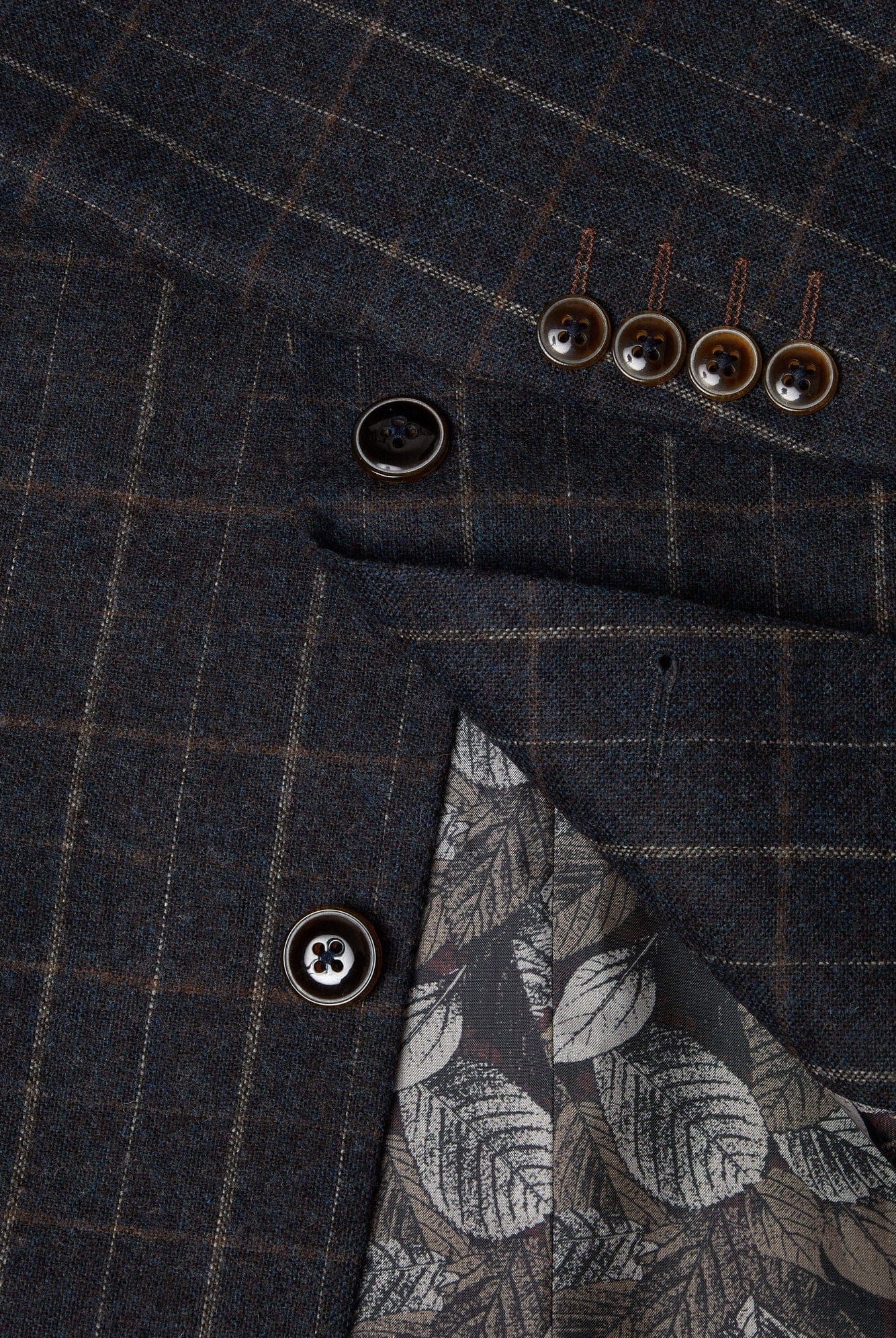 Douglas & Grahame Bordeaux Check Jacket - Blue/Brown