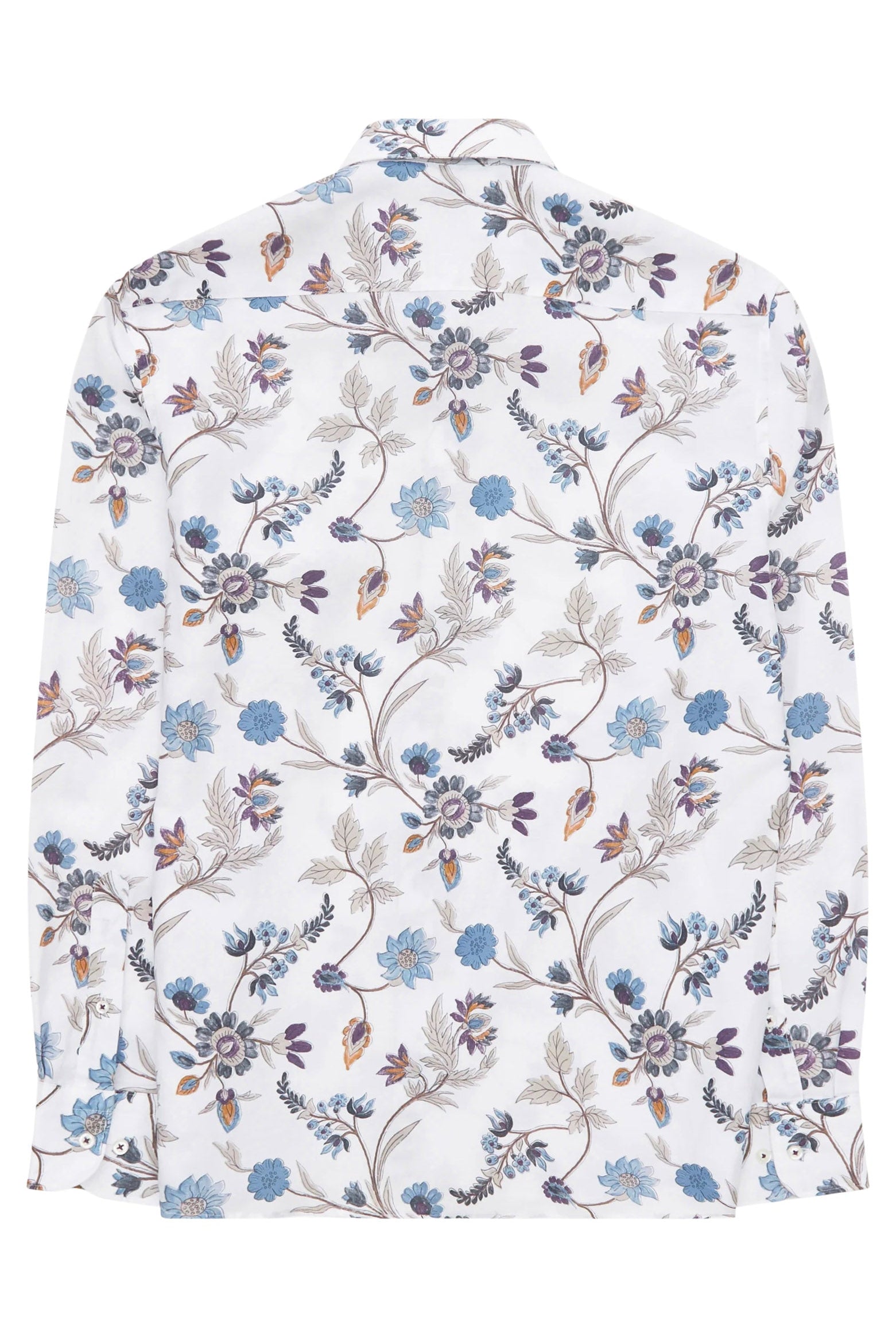 Eterna 1863 Modern Fit Cotton/Linen Floral Shirt - White