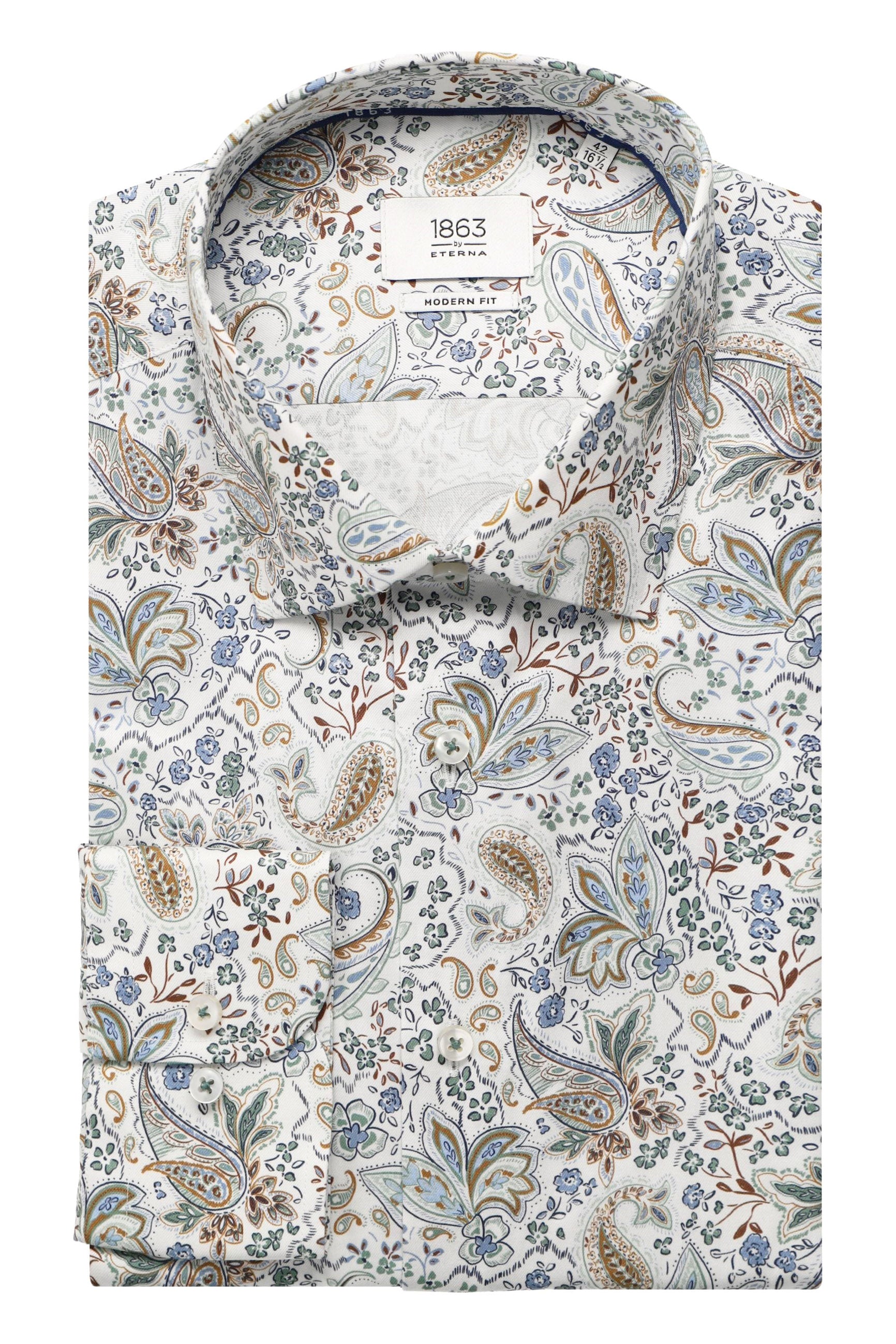 Eterna 1863 Premium Paisley Shirt - Spring White