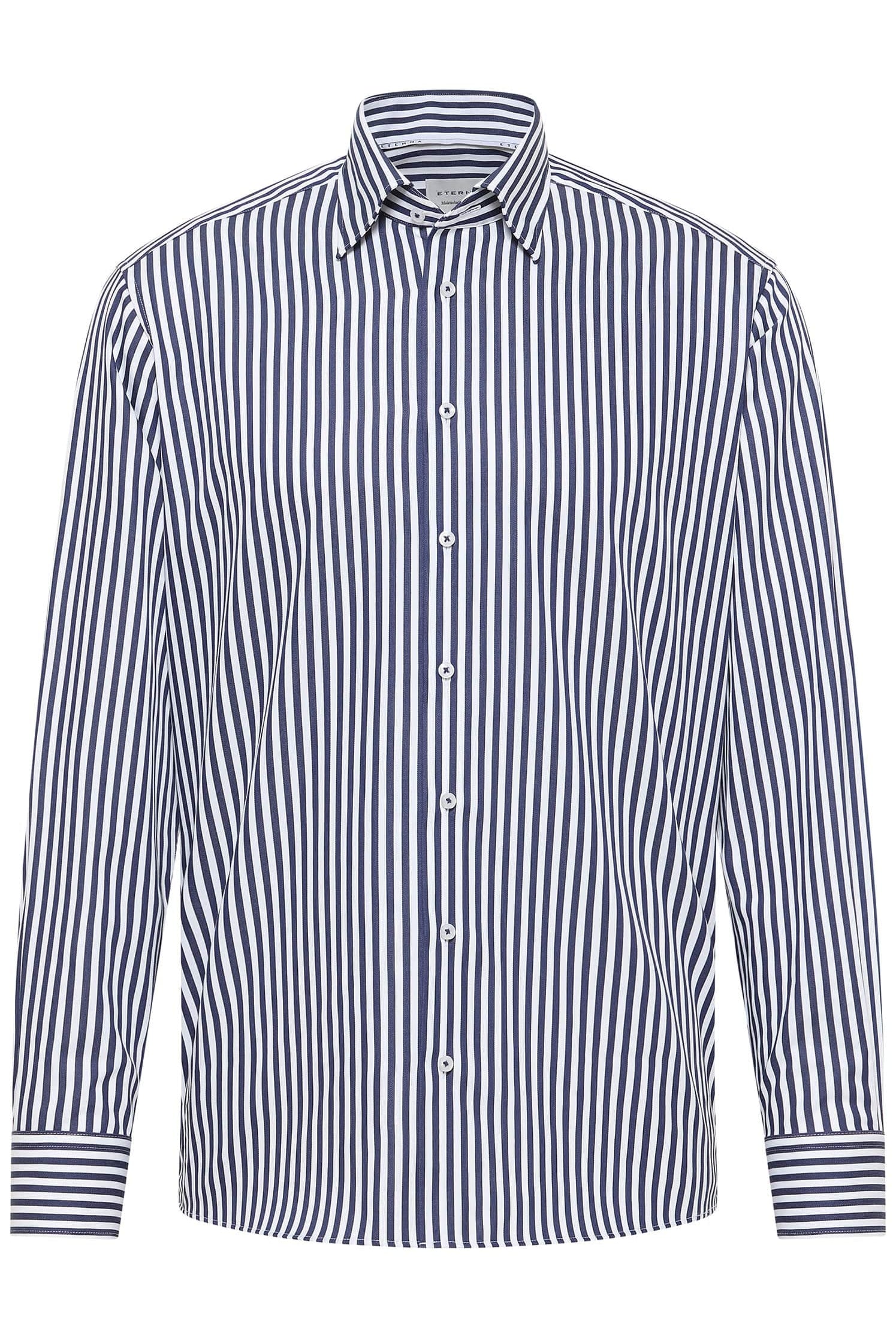 Eterna Modern Fit Bengal Stripe Shirt - Navy/White