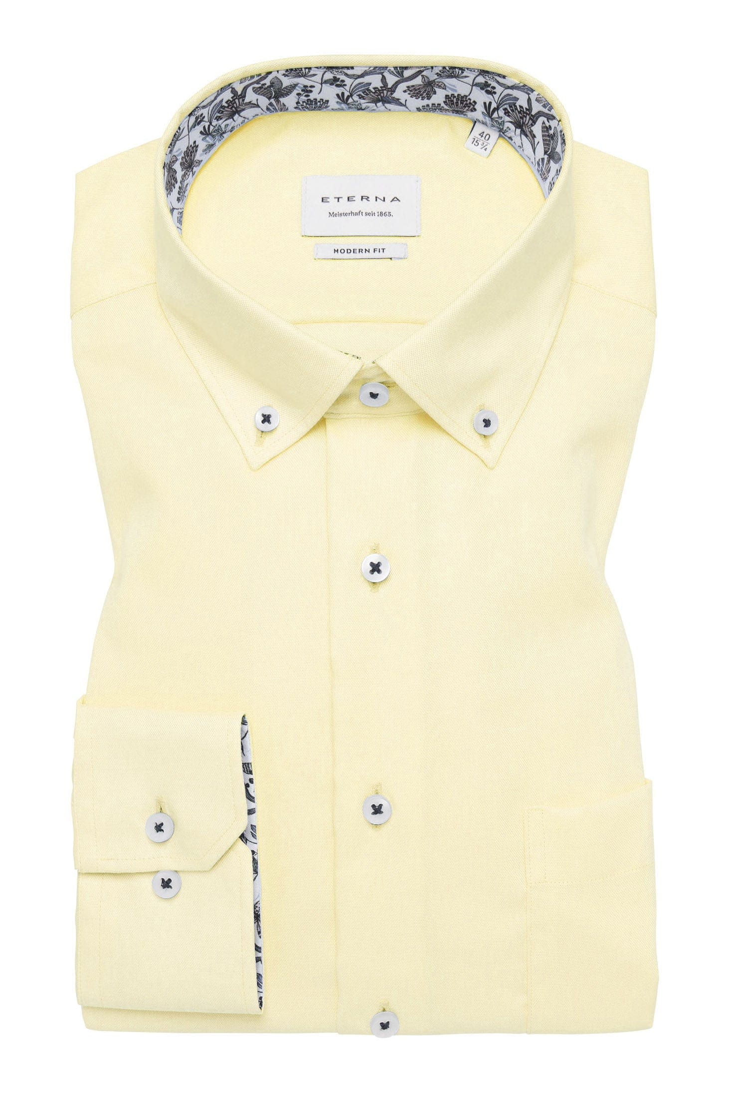 Eterna Modern Fit Long Sleeve Shirt - Yellow