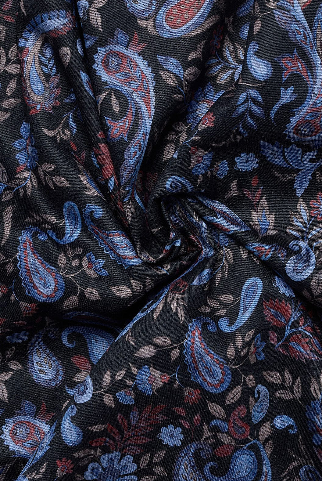 Eterna Modern Fit Paisley Print Shirt - Black/Blue