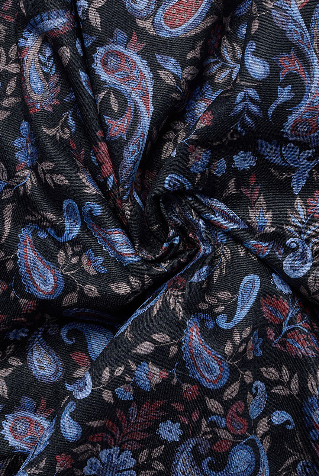 Eterna Modern Fit Paisley Print Shirt - Black/Blue