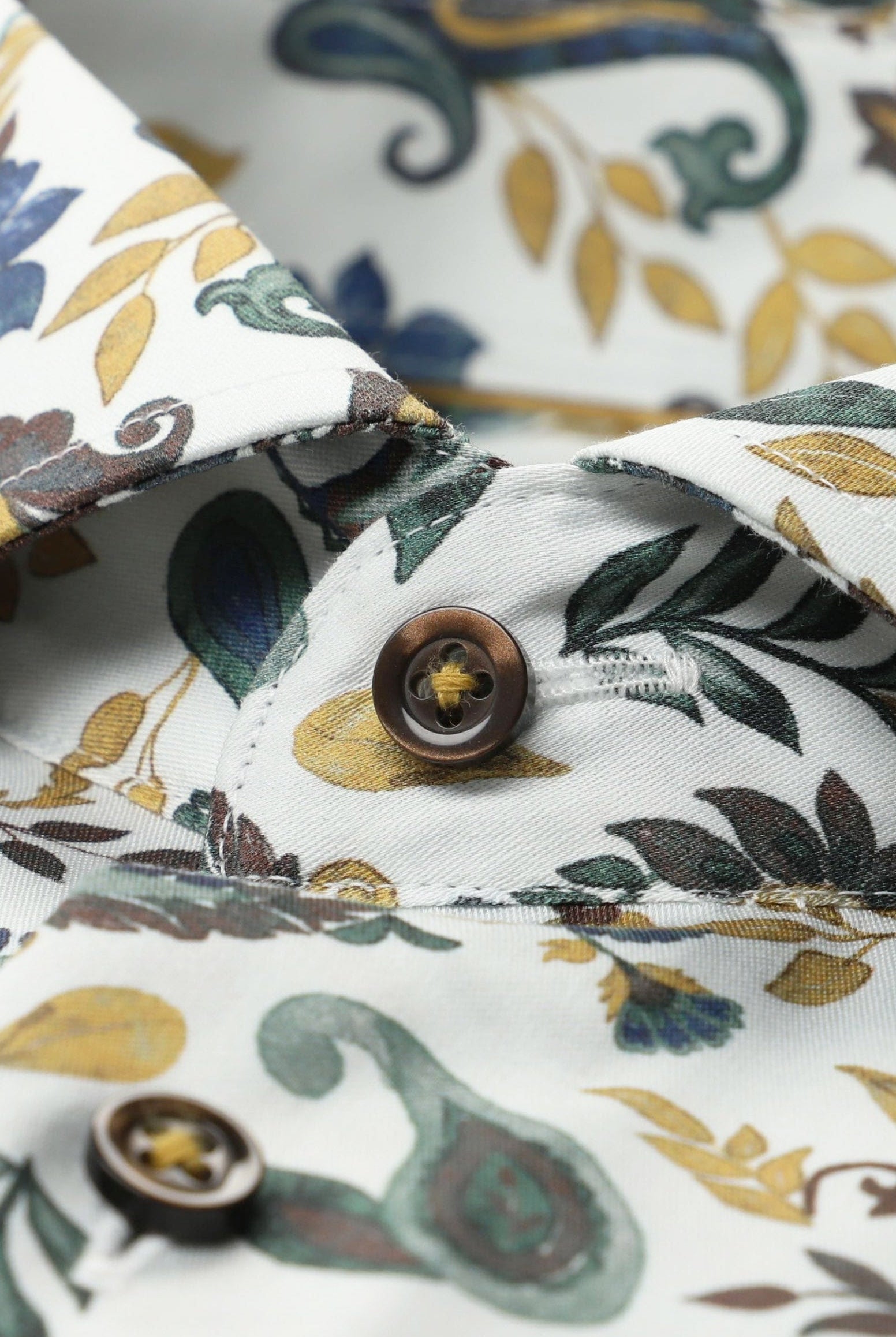 Eterna Modern Fit Paisley Print Shirt - Pale Grey/Multi