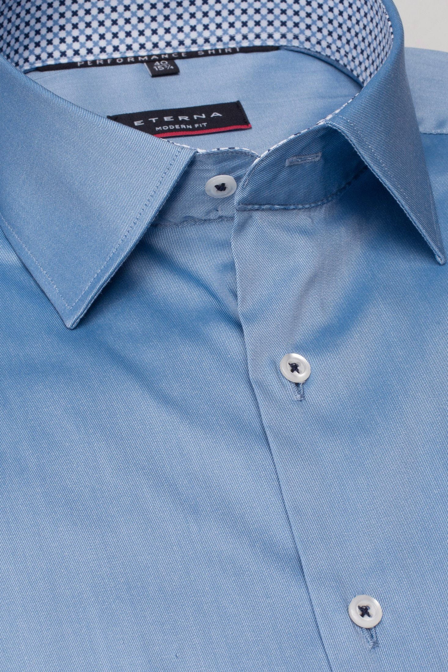 Eterna Modern Fit Performance Shirt - Mid Blue